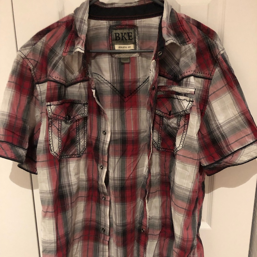 Men’s BKE Athletic Fit Button Up Dress Shirt - Size Large
